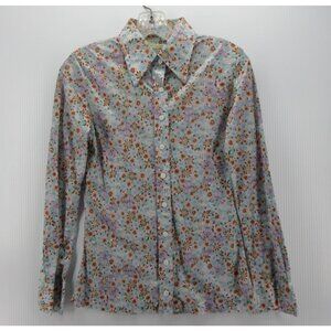 VINTAGE Huk A Poo Top Small Shirt Button Up Floral Dagger Collar